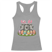 Easter Island Moai Bunny Ears Racerback Tank Top Funny Archaeology Gift
