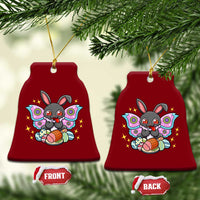 Funny Easter Bunny Mothman Loves Glazed Ham Ceramic Ornament