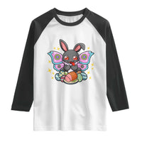 Funny Easter Bunny Mothman Loves Glazed Ham Raglan Shirt