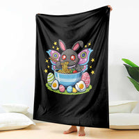 Funny Easter Mothman Eating Ramen Throw Blanket Cryptid Lover Gift