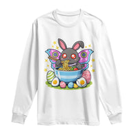 Funny Easter Mothman Eating Ramen Long Sleeve Shirt Cryptid Lover Gift