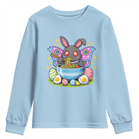 Funny Easter Mothman Eating Ramen Youth Sweatshirt Cryptid Lover Gift