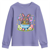 Funny Easter Mothman Eating Ramen Youth Sweatshirt Cryptid Lover Gift