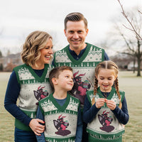 Sexy Easter Bunny Mothman V-Neck Knit Sweater Vest Cryptid Humor Gift