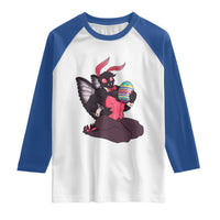 Sexy Easter Bunny Mothman Raglan Shirt Cryptid Humor Gift