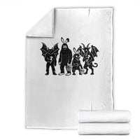 Funny Easter Cryptid Squad Throw Blanket Bigfoot Mothman Jersey Devil Chupacabra Gift