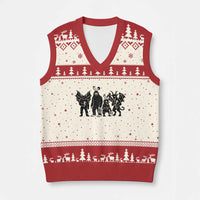 Funny Easter Cryptid Squad V-Neck Knit Sweater Vest Bigfoot Mothman Jersey Devil Chupacabra Gift