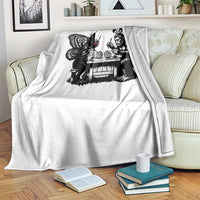 Funny Bigfoot And Mothman Egg Painting Throw Blanket Cryptid Easter Gift