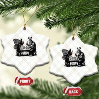 Funny Bigfoot And Mothman Egg Painting Ceramic Ornament Cryptid Easter Gift
