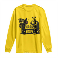 Funny Bigfoot And Mothman Egg Painting Long Sleeve Shirt Cryptid Easter Gift
