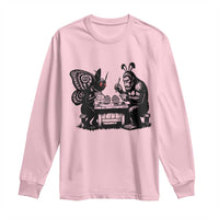 Funny Bigfoot And Mothman Egg Painting Long Sleeve Shirt Cryptid Easter Gift