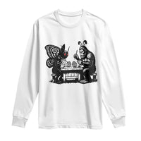 Funny Bigfoot And Mothman Egg Painting Long Sleeve Shirt Cryptid Easter Gift