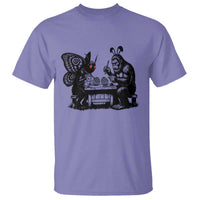 Funny Bigfoot And Mothman Egg Painting T Shirt Cryptid Easter Gift