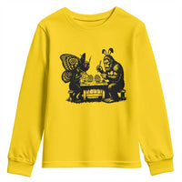 Funny Bigfoot And Mothman Egg Painting Youth Sweatshirt Cryptid Easter Gift