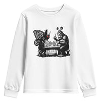 Funny Bigfoot And Mothman Egg Painting Youth Sweatshirt Cryptid Easter Gift
