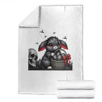 Gothic Easter Bunny Throw Blanket Dark Aesthetic Rabbit Gift