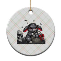 Gothic Easter Bunny Ceramic Ornament Dark Aesthetic Rabbit Gift