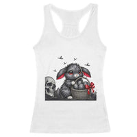 Gothic Easter Bunny Racerback Tank Top Dark Aesthetic Rabbit Gift