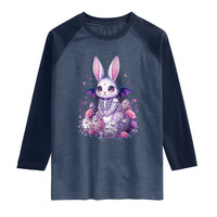 Cute Spooky Easter Bunny Raglan Shirt Pastel Goth Rabbit Gift