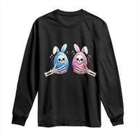 Gothic Easter Gift Long Sleeve Shirt Skeleton Hands Holding Easter Eggs