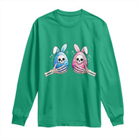 Gothic Easter Gift Long Sleeve Shirt Skeleton Hands Holding Easter Eggs