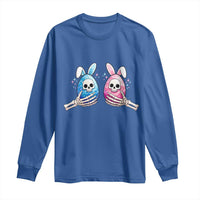 Gothic Easter Gift Long Sleeve Shirt Skeleton Hands Holding Easter Eggs