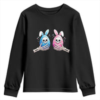Gothic Easter Gift Youth Sweatshirt Skeleton Hands Holding Easter Eggs