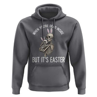 Funny Easter Bunny Skeleton Hoodie Dead Inside But It Is Easter