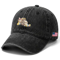 Cute Punch Baby Monkey Easter Washed Cotton Baseball Cap Funny Animal Gift