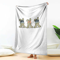 Camo Easter Bunny Throw Blanket Funny Hunter Easter Gift