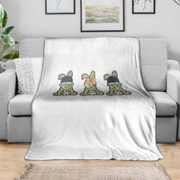 Camo Easter Bunny Throw Blanket Funny Hunter Easter Gift
