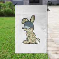 Camouflage Bunny Garden Flag Funny Hunter Easter Gift