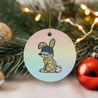 Camouflage Bunny Ceramic Ornament Funny Hunter Easter Gift