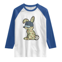 Camouflage Bunny Raglan Shirt Funny Hunter Easter Gift