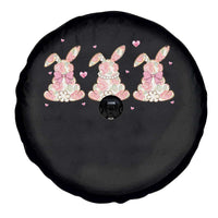 Floral Bunny Easter Spare Tire Cover Shabby Chic Rose Pattern