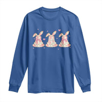 Floral Bunny Easter Long Sleeve Shirt Shabby Chic Rose Pattern