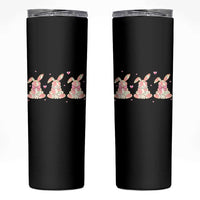Floral Bunny Easter Skinny Tumbler Shabby Chic Rose Pattern