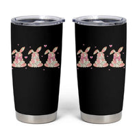 Floral Bunny Easter Tumbler Cup Shabby Chic Rose Pattern