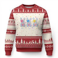 Faux Yarn Easter Bunny Effect Printed Ugly Christmas Sweater Coquette Aesthetic Gift