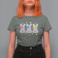 Faux Yarn Easter Bunny Effect Printed T Shirt For Women Coquette Aesthetic Gift