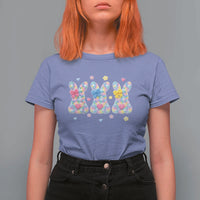 Faux Yarn Easter Bunny Effect Printed T Shirt For Women Coquette Aesthetic Gift