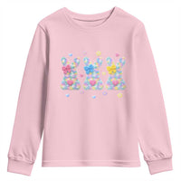 Faux Yarn Easter Bunny Effect Printed Youth Sweatshirt Coquette Aesthetic Gift
