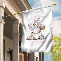 Easter Goose On The Loose Garden Flag Funny Easter Egg Hunt Gift