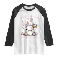 Easter Goose On The Loose Raglan Shirt Funny Easter Egg Hunt Gift