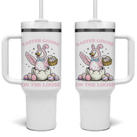 Easter Goose On The Loose Tumbler With Handle Funny Easter Egg Hunt Gift