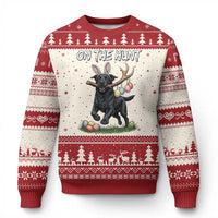 Funny Easter Hunting Dog Ugly Christmas Sweater Labrador Bunny Ears On The Hunt