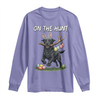 Funny Easter Hunting Dog Long Sleeve Shirt Labrador Bunny Ears On The Hunt