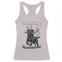 Funny Easter Hunting Dog Racerback Tank Top Labrador Bunny Ears On The Hunt