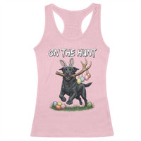 Funny Easter Hunting Dog Racerback Tank Top Labrador Bunny Ears On The Hunt