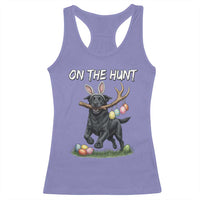 Funny Easter Hunting Dog Racerback Tank Top Labrador Bunny Ears On The Hunt